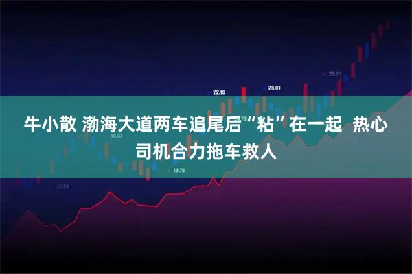牛小散 渤海大道两车追尾后“粘”在一起  热心司机合力拖车救人