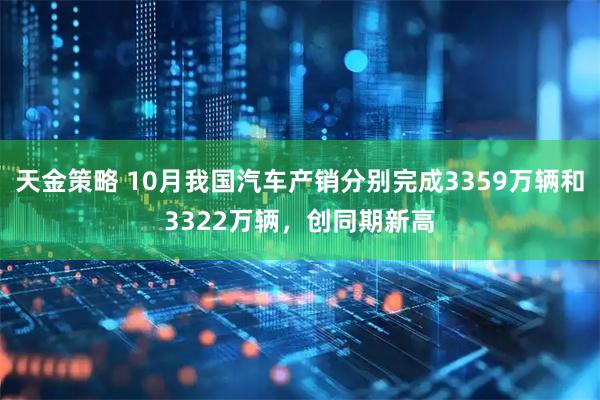 天金策略 10月我国汽车产销分别完成3359万辆和3322万辆，创同期新高